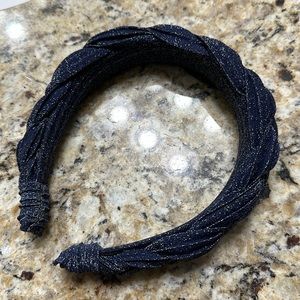 NWT Anthropologie Navy blue with shimmer braided headband